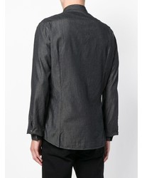 Мужская черная рубашка с длинным рукавом от Dondup