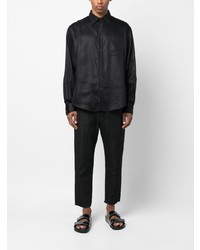 Мужская черная рубашка с длинным рукавом от 4SDESIGNS