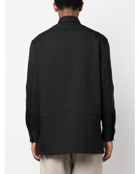Мужская черная рубашка с длинным рукавом от Jil Sander