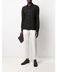 Мужская черная рубашка с длинным рукавом от Dell'oglio