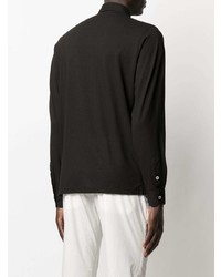 Мужская черная рубашка с длинным рукавом от Dell'oglio