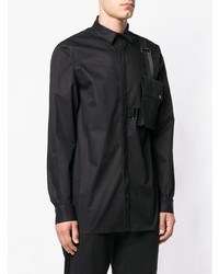 Мужская черная рубашка с длинным рукавом от D.GNAK