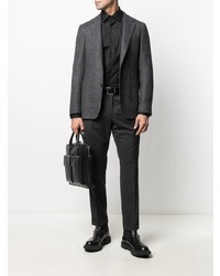 Мужская черная рубашка с длинным рукавом от Z Zegna