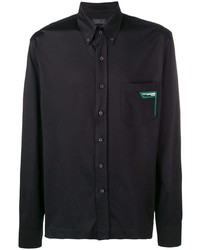 Мужская черная рубашка с длинным рукавом от Prada