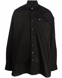 Мужская черная рубашка с длинным рукавом от Raf Simons