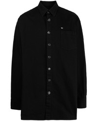Мужская черная рубашка с длинным рукавом от Raf Simons