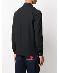 Мужская черная рубашка с длинным рукавом от Zanone