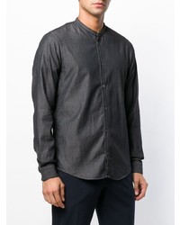 Мужская черная рубашка с длинным рукавом от Dondup