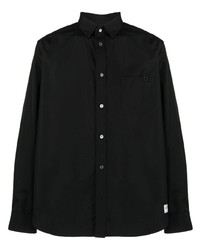 Мужская черная рубашка с длинным рукавом от Sacai