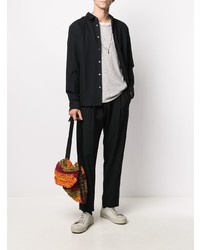 Мужская черная рубашка с длинным рукавом от Stephan Schneider