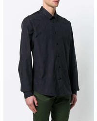 Мужская черная рубашка с длинным рукавом от Versace Jeans