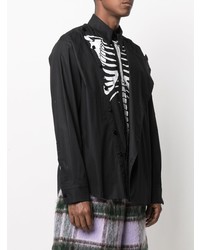 Мужская черная рубашка с длинным рукавом от DUOltd