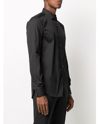 Мужская черная рубашка с длинным рукавом от Xacus