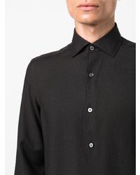 Мужская черная рубашка с длинным рукавом от Zegna
