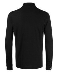 Мужская черная рубашка с длинным рукавом от Zanone