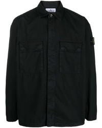 Мужская черная рубашка с длинным рукавом от Stone Island