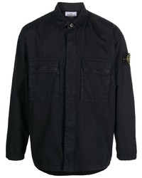 Мужская черная рубашка с длинным рукавом от Stone Island