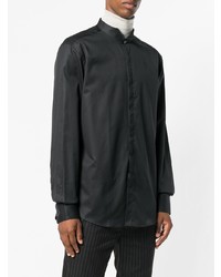 Мужская черная рубашка с длинным рукавом от Lanvin