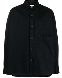 Мужская черная рубашка с длинным рукавом от Studio Nicholson