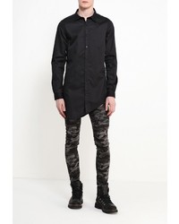 Мужская черная рубашка с длинным рукавом от Sweewe