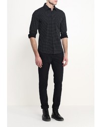 Мужская черная рубашка с длинным рукавом от Tom Tailor Denim