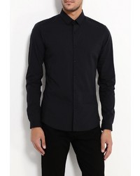 Мужская черная рубашка с длинным рукавом от Topman