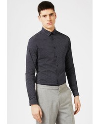 Мужская черная рубашка с длинным рукавом от Topman