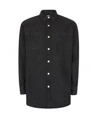 Мужская черная рубашка с длинным рукавом от Topman