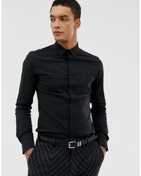 Мужская черная рубашка с длинным рукавом от Twisted Tailor