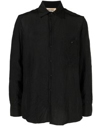 Мужская черная рубашка с длинным рукавом от Uma Wang