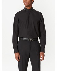 Мужская черная рубашка с длинным рукавом от Valentino