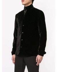 Мужская черная рубашка с длинным рукавом от Emporio Armani