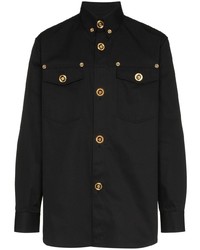 Мужская черная рубашка с длинным рукавом от Versace