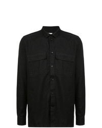 Мужская черная рубашка с длинным рукавом от Wood Wood