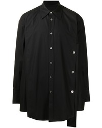 Мужская черная рубашка с длинным рукавом от Wooyoungmi