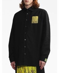 Мужская черная рубашка с длинным рукавом от Raf Simons