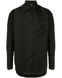 Мужская черная рубашка с длинным рукавом от Yang Li