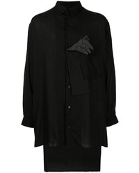 Мужская черная рубашка с длинным рукавом от Yohji Yamamoto