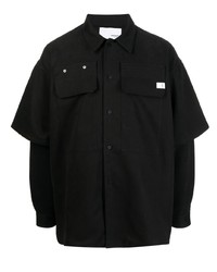 Мужская черная рубашка с длинным рукавом от Yoshiokubo