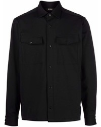 Мужская черная рубашка с длинным рукавом от Z Zegna