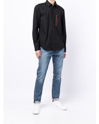 Мужская черная рубашка с длинным рукавом от Hugo