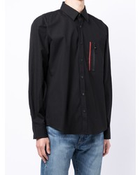 Мужская черная рубашка с длинным рукавом от Hugo