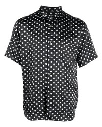Мужская черная рубашка с коротким рукавом в горошек от Black Comme Des Garçons