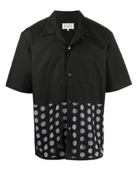 Мужская черная рубашка с коротким рукавом в горошек от Maison Margiela
