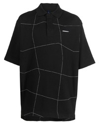 Мужская черная рубашка с коротким рукавом в клетку от Ader Error