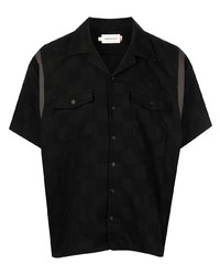 Мужская черная рубашка с коротким рукавом в клетку от HONOR THE GIFT
