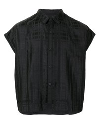 Мужская черная рубашка с коротким рукавом в шотландскую клетку от Off Duty