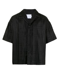 Мужская черная рубашка с коротким рукавом в шотландскую клетку от Off Duty