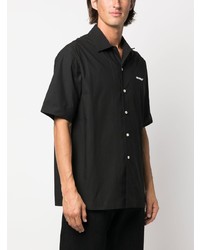 Мужская черная рубашка с коротким рукавом с вышивкой от Off-White