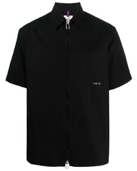 Мужская черная рубашка с коротким рукавом с вышивкой от Oamc